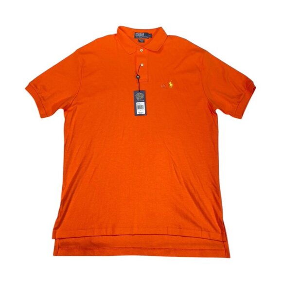 New Polo Ralph Lauren The Interlock Shirt Mens Size L Orange Pony Logo Short Slv - Picture 1 of 8